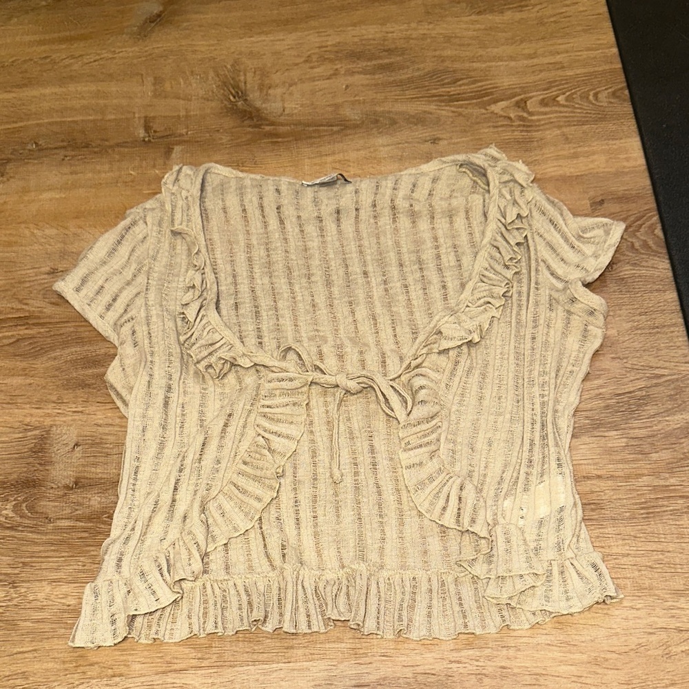 Ruffled Cream Top